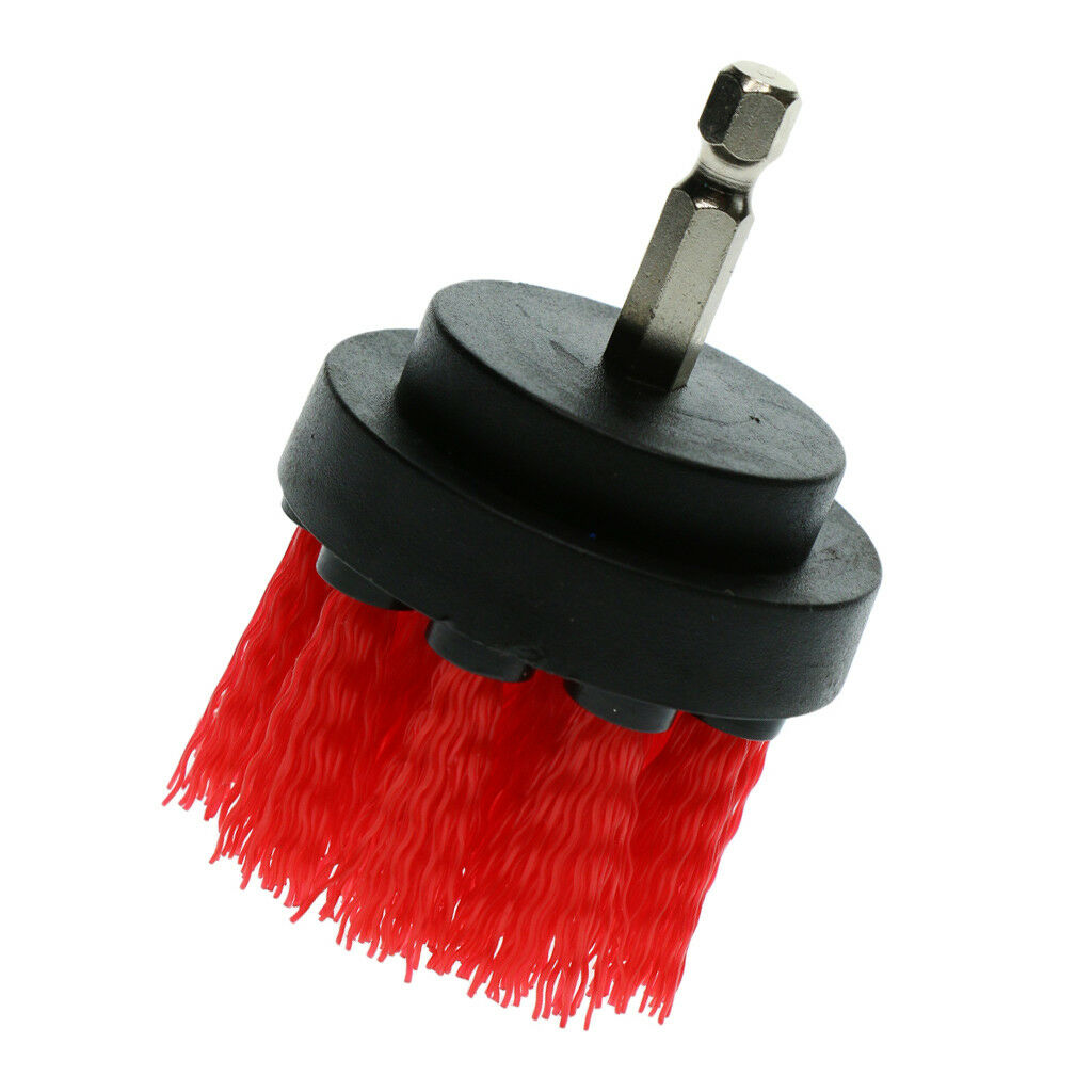 3pcs Tile Grout Power Scrubber Electric Drills Brush Rotary Tub Cleaner Red