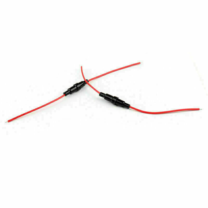 40Pcs 5x20mm AGC Fuse Holder Case In-line Screw Type With 20 AWG Wire Cable CA
