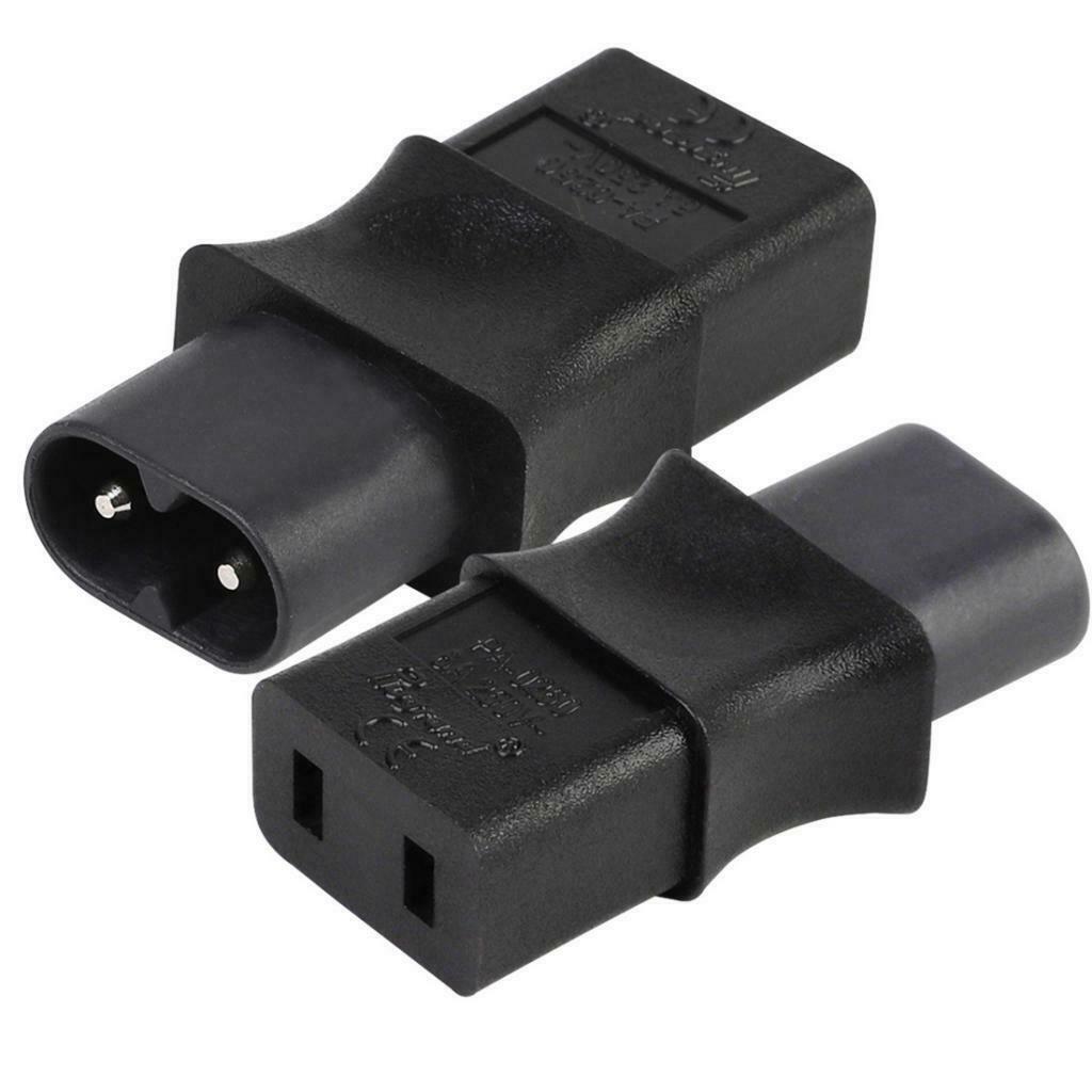 2X IEC 320 C8 Male to IEC 320 C9 2 Pin Female AC Adapter 6A /250V