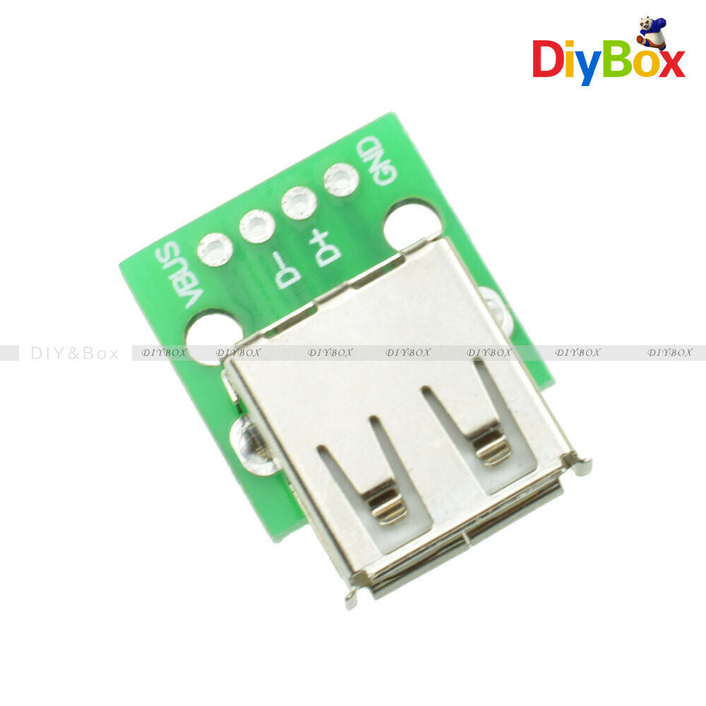 5PC Mini Type A Female USB To DIP 2.54MM PCB Board Adapter Converter For Arduino