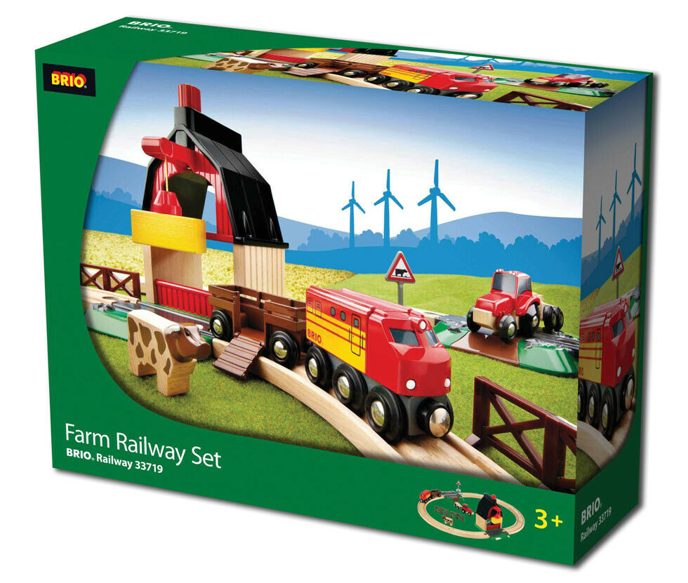 33719 BRIO Farm Railway Set Wooden Toys - Railway Sets Age 3-5 years / 19 pcs