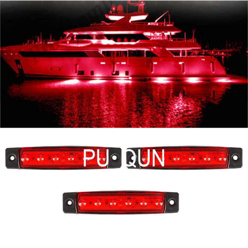 3X Red Marine Led Lights Courtesy & Utility Strip for Boat Yacht Pontoon Kayak