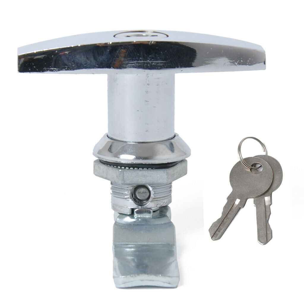 1 Set Garage Door Opener Lock T-Handle with 2 Keys includes Mounting Hardwares
