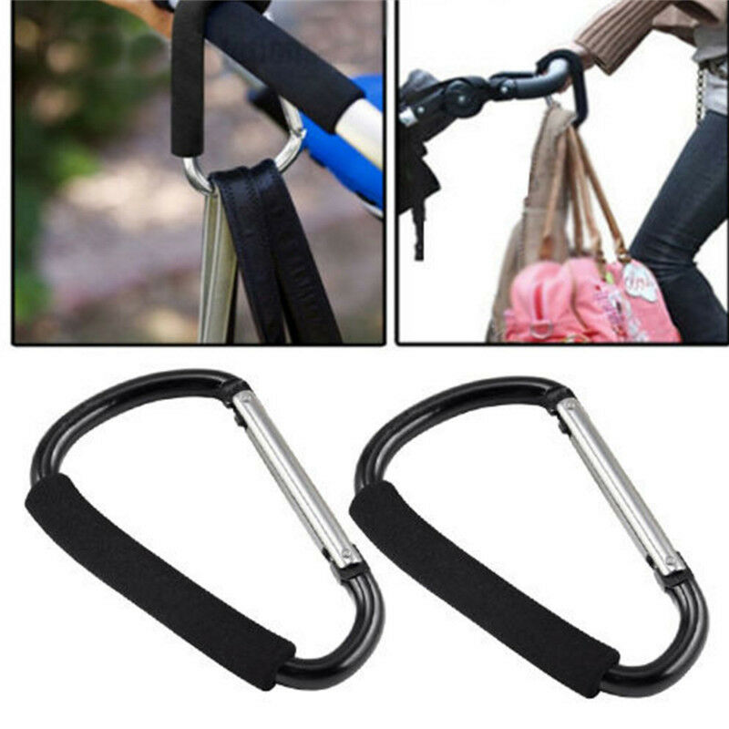 2Universal Large Buggy Mummy Clip Pram Pushchair Shopping Bag Hook Carabi.l8