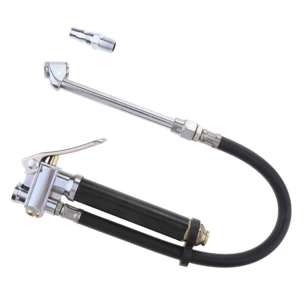 Tire Inflator Gun Dual Head Air Pressure Filler Gauge Truck Manometer Hose