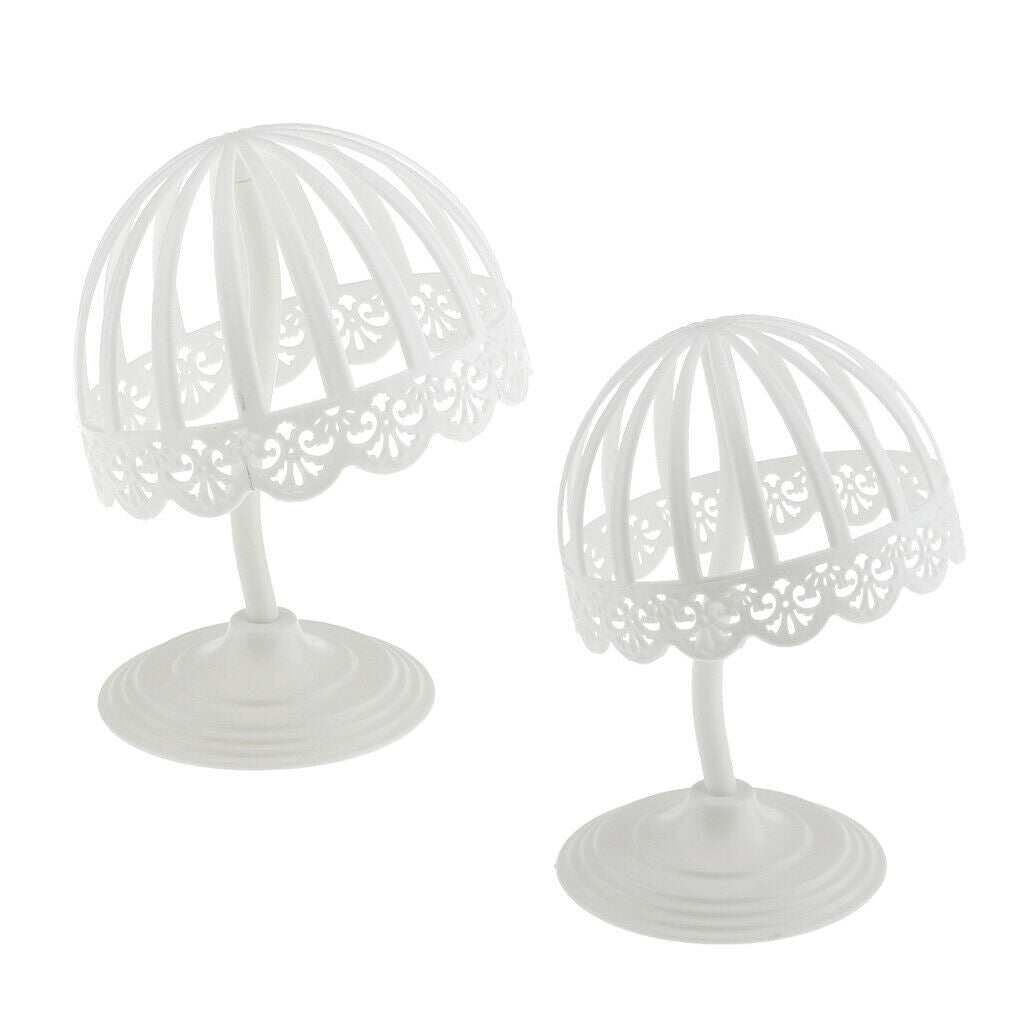 2Pcs 45/40cm Detachable Child Beret Hat Hair Toupee Wigs Display Rack Stand
