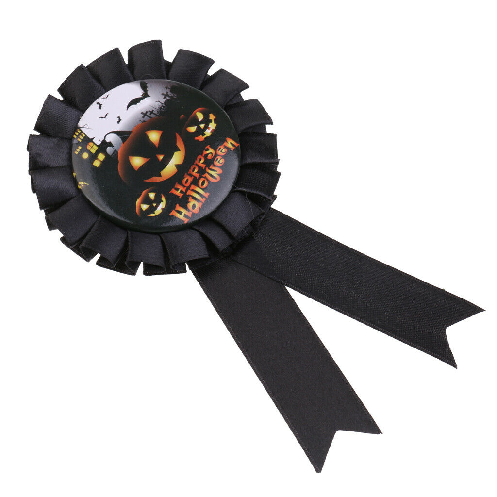 Pumpkin Award Rosette Badge Halloween Party Pin Brooch Favour Gift