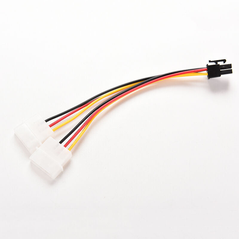 Dual (2x) Molex (4Pin) to PCI-E (6Pin)Power Converter Adapter Connector Cabl  Kt