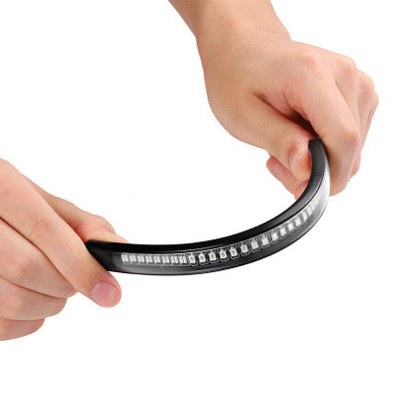 48SMD Motorcycle Bike LED Strip Light Brake Tail Turn Signal License Plate Lamp