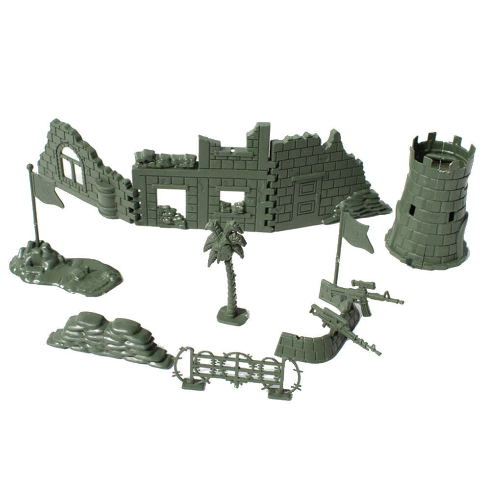 Plastic   Base Playset Blockhouse Blindage Army Soldier Battle Toys