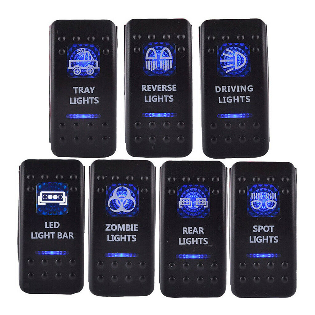 5Pins Waterproof 12V 24V LED Rear Light Rocker Toggle ON OFF Switch Car Boat