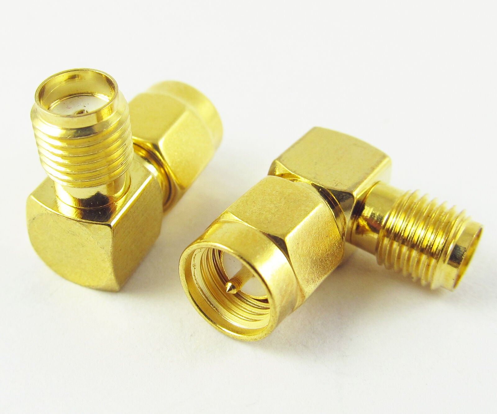 1pc new RF adapter connector SMA male plug to SMA female jack R/A right angle
