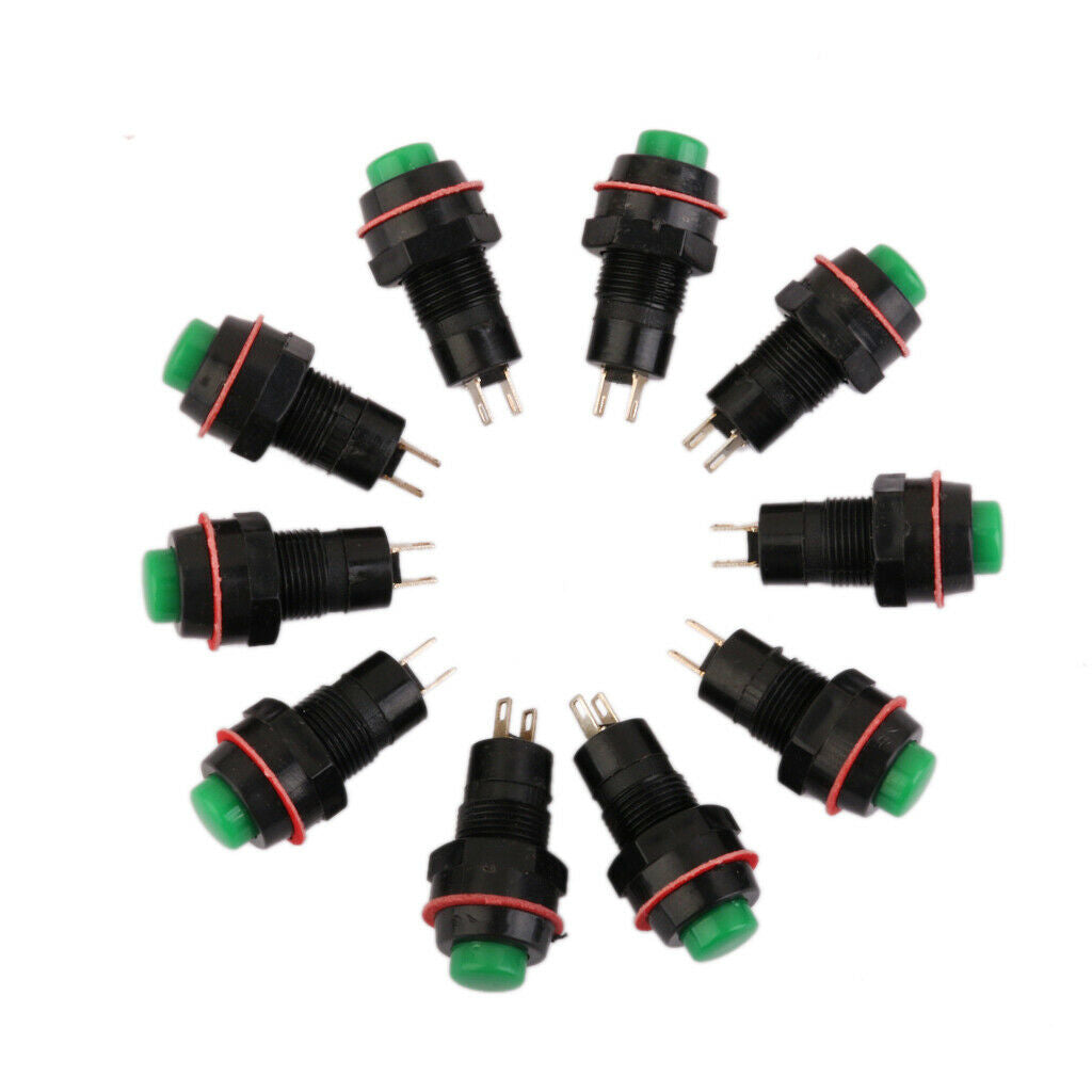 10 X Car Boats Dashboards Lock    Push Buttons Green Lock Switch