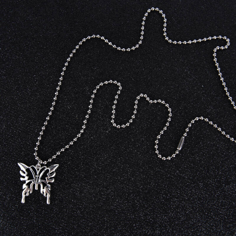 Sexy Butterfly Pendant Necklace Stainless Steel Goth Fashion Jewelry Necklac Rf