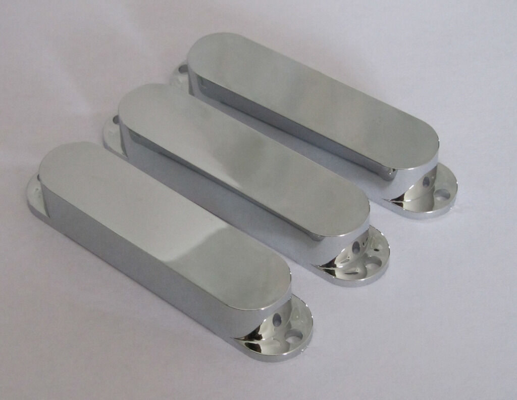 Chrome Plastic ST Strat Closed Single Coil Pickup Cover Sealed Pickup Covers