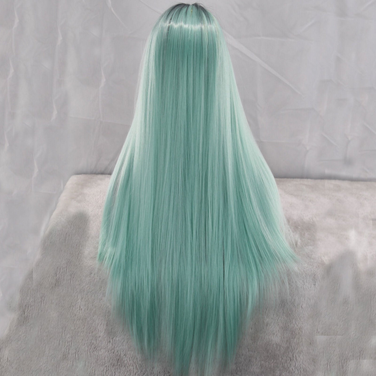 Synthetic Hair Wig Long Straight Lace Front Wigs Heat Safe Ombre Mint Green
