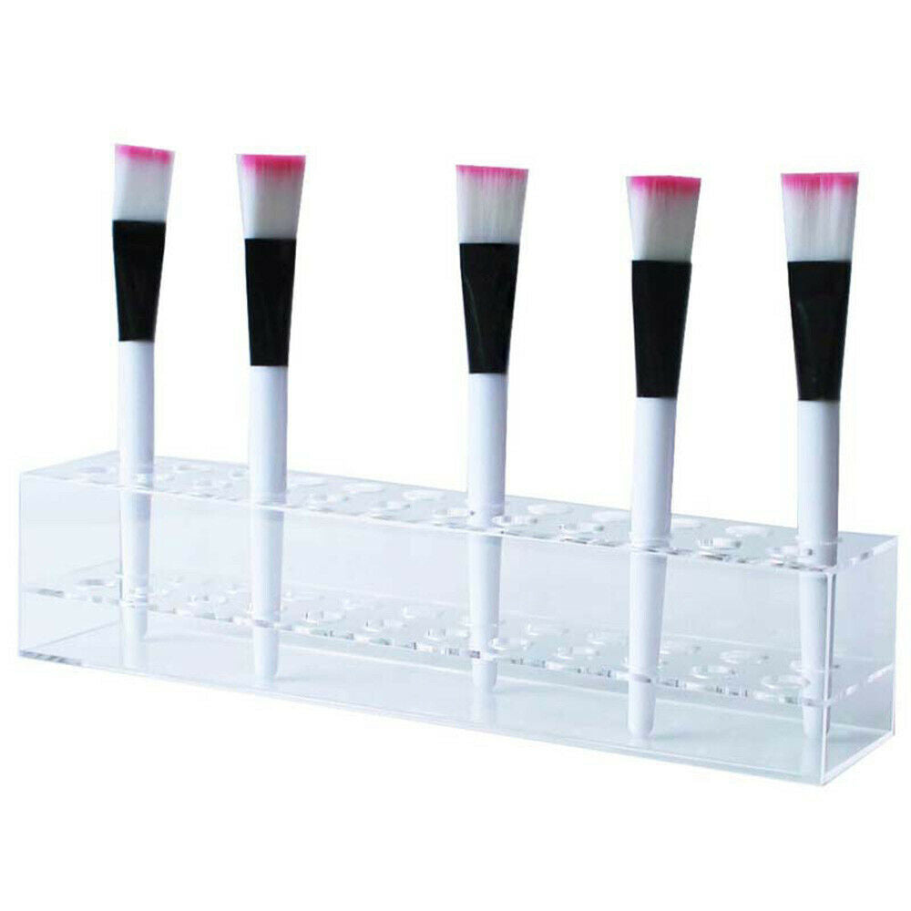 24 Slot Acrylic Eyebrow Pencil Display Stand Makeup Brush Storage Rack Organizer