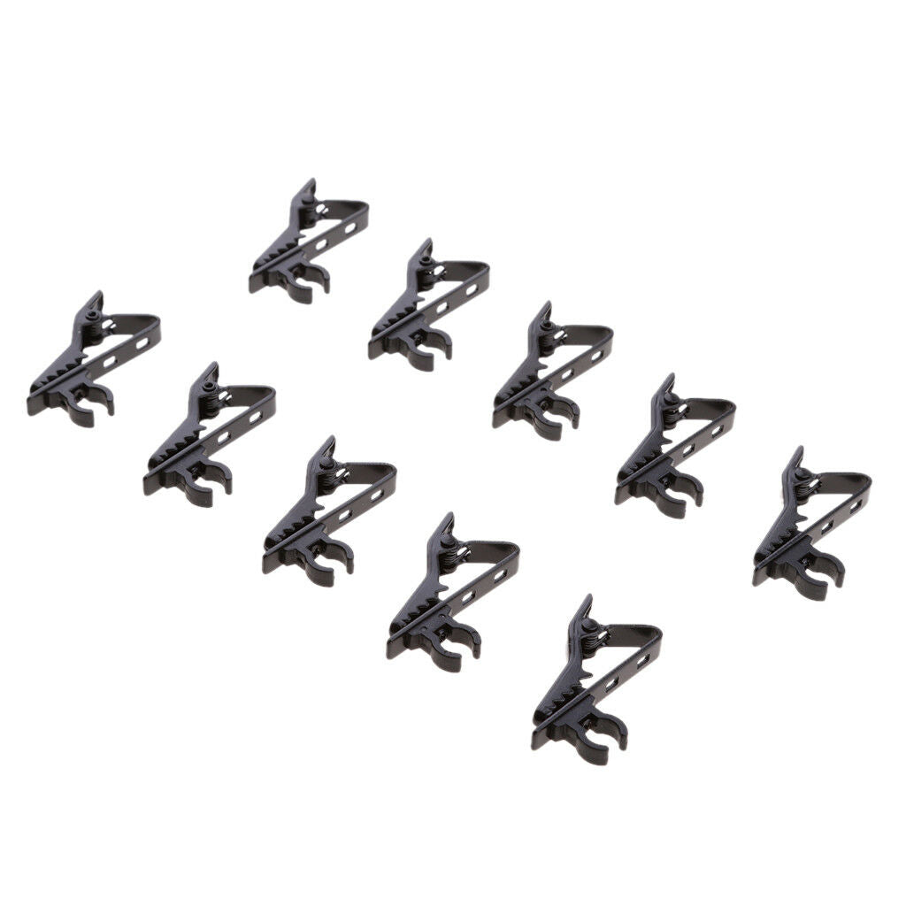 10Pack Mini Microphone Holder Lapel Tie Clip Hook for 8mm Dia Lavalier Mic