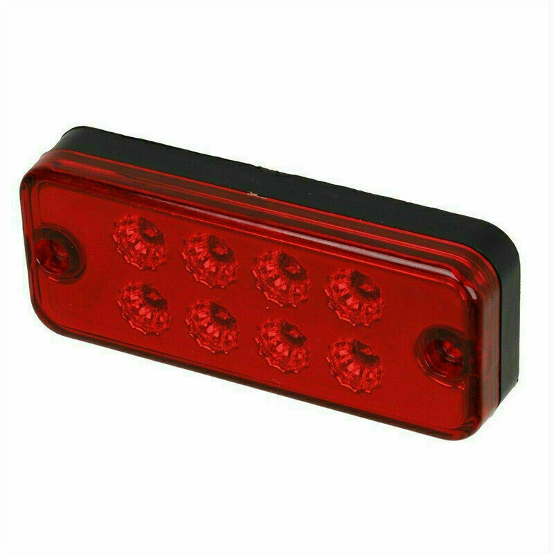 4x Red 4" Inch 8 LED Rectangle Truck Semi Trailer Side Marker Clearance Light