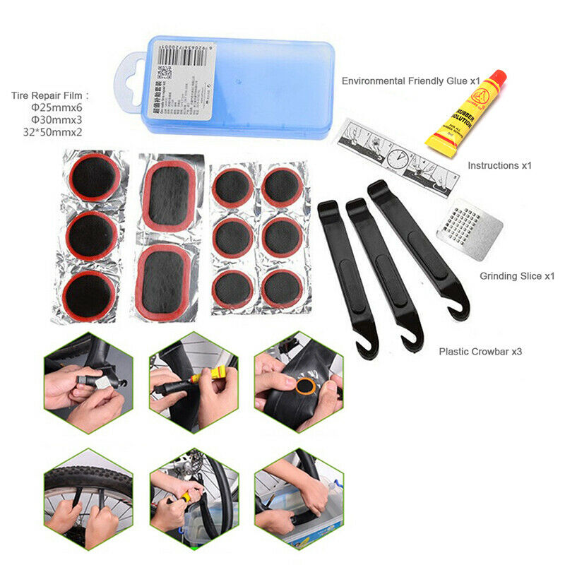 Bicycle Tyre Puncture Repair Kit Bike Cycle Patches Patch Mountain Rubber TY TL