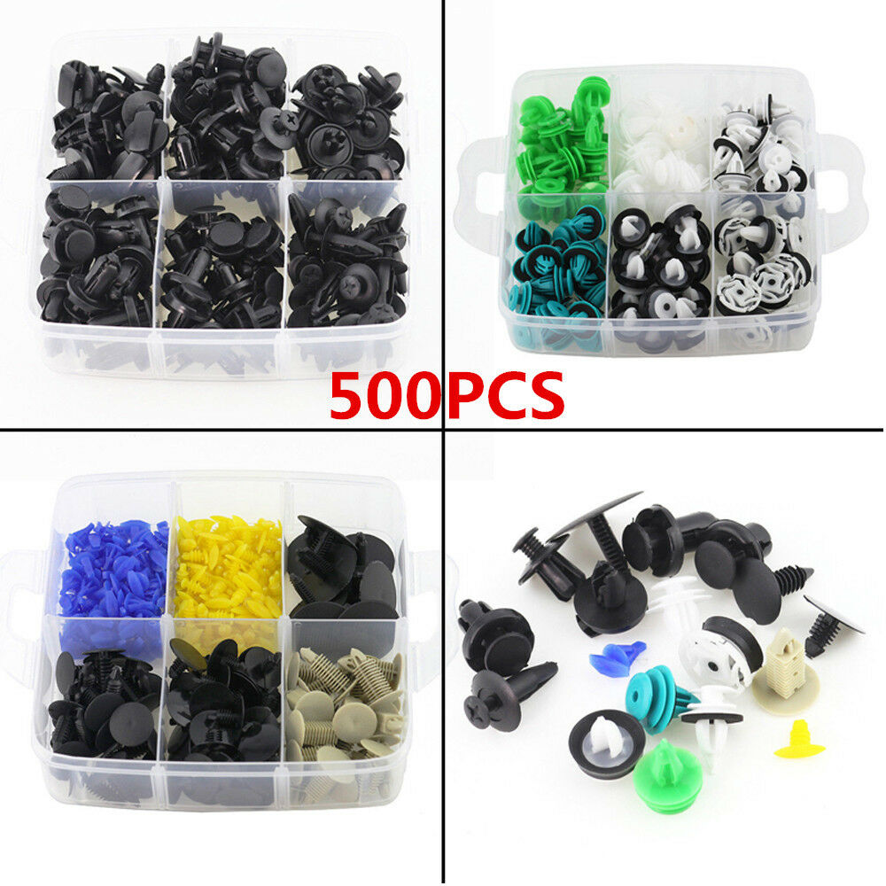 500PCS Car Door Panel Trim Fenders Bumper Rivet Retainer Push Pin Clips Mixed