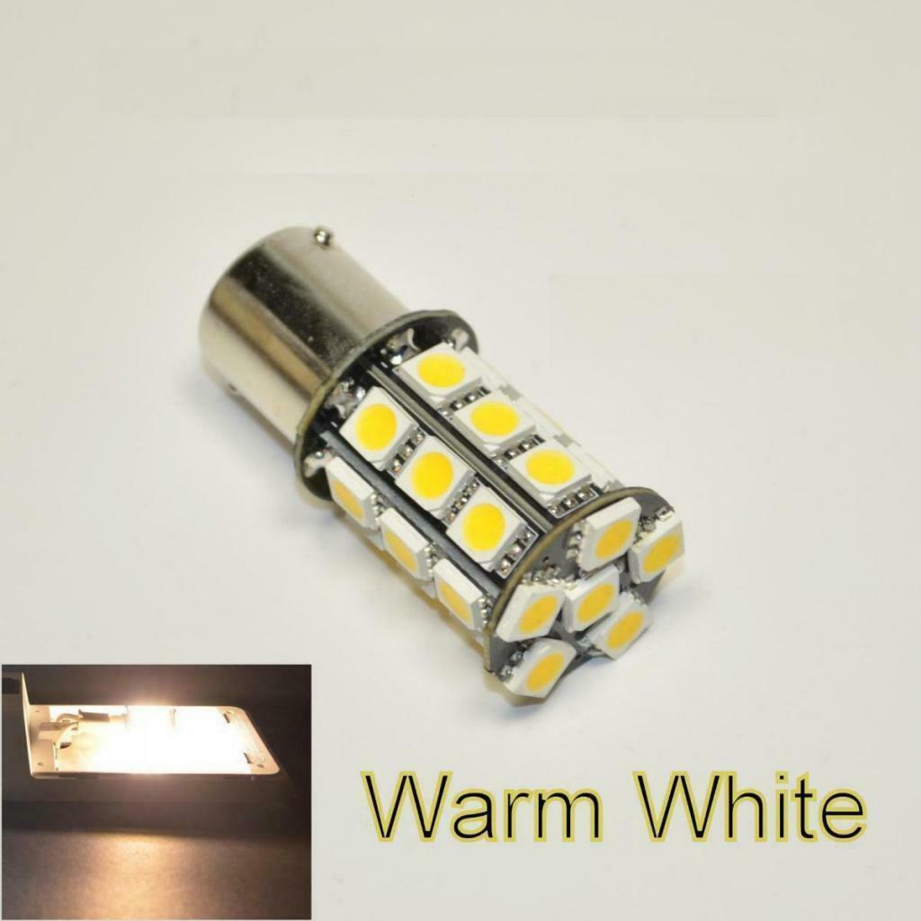 10pcs Warm White 1156 BA15s 27smd 5050 Led Car Emergency Lamp Rv Camping Light