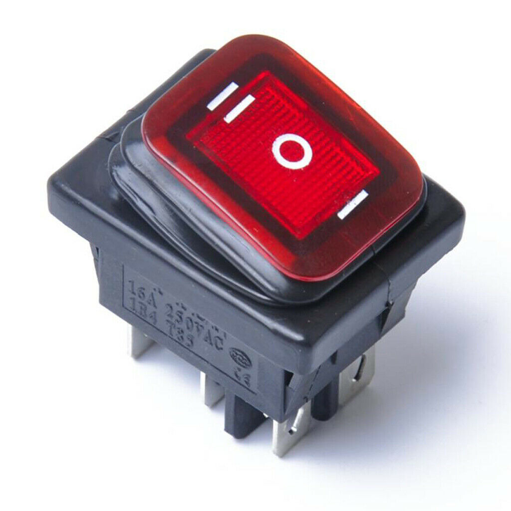 6 Pieces 6 Pin On-Off-On Car Boat Lighted Rocker Toggle Switch Waterproof