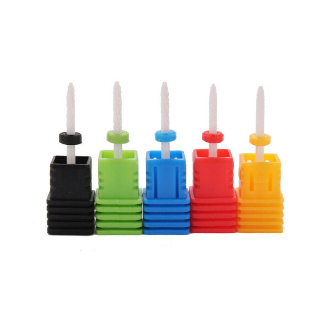 5x Nail Drill Bit Ceramic Manicure Set Pedicure Art Tool Electric File Head Gel