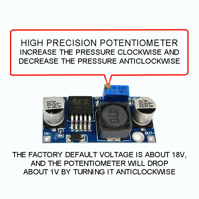 LM2596S DC-DC 3A Buck Converter Step-Down Voltage Regulator with LED voltmeter