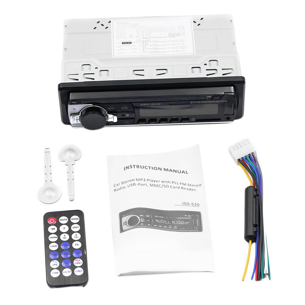 Car Bluetooth Autoradio Stereo Radio FM Aux Input Receiver SD USB