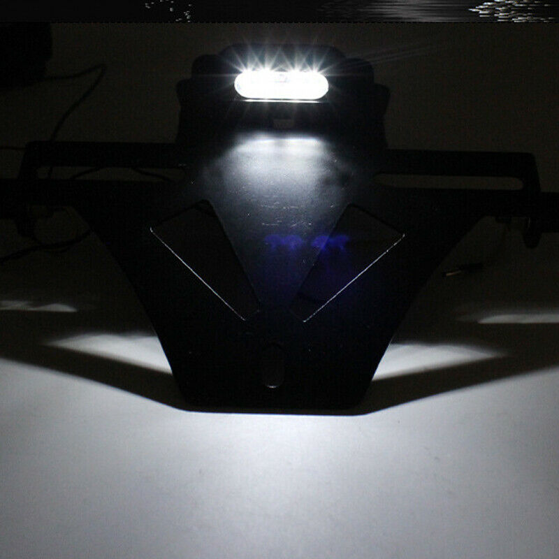 12V Motorcycle License Plate Frame Tail Lamp with LED Turn Signal Light Bracket