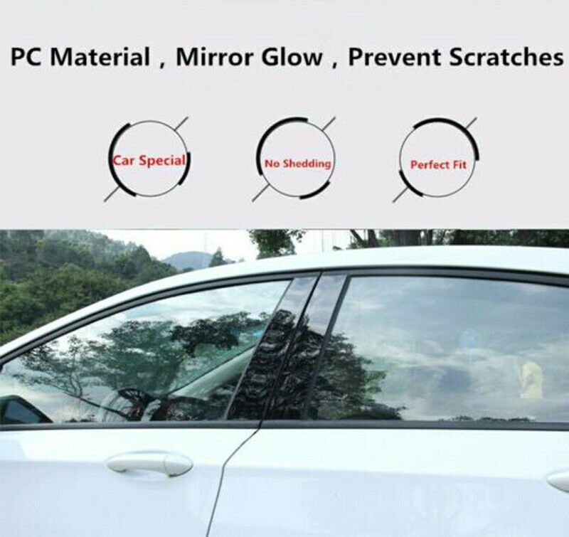 6PCS Black Pillar Posts Covers Door Trim FOR HYUNDAI TUCSON 2016-2020
