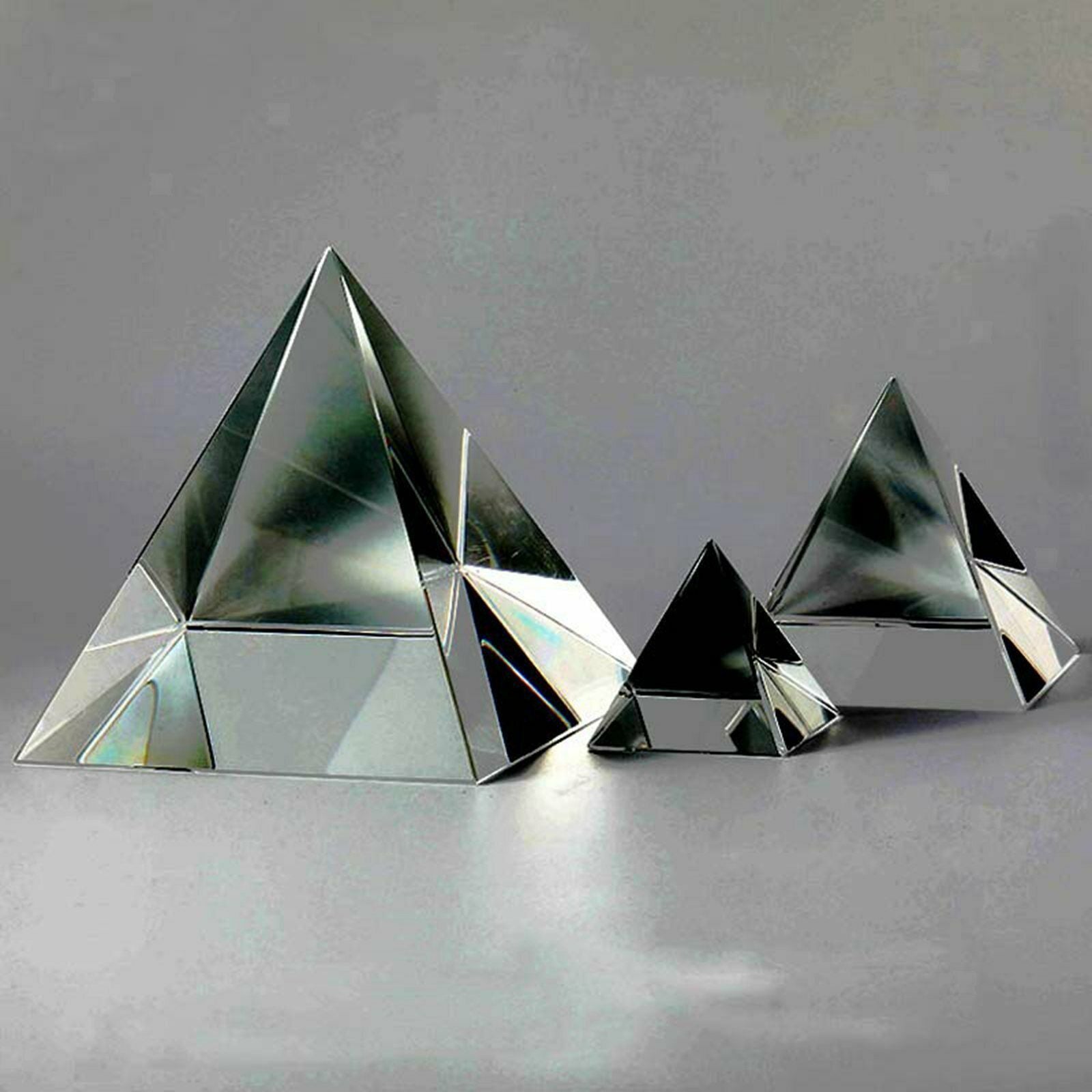 Clear Crystal Pyramid Prism Home Decor Paperweight Experiment Instrument