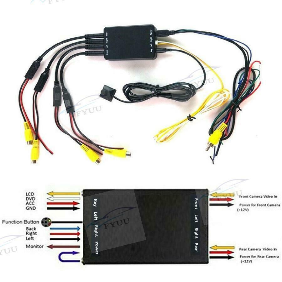 360° Car Parking Panoramic View Rearview 4 Way Camera Control Box System Kit