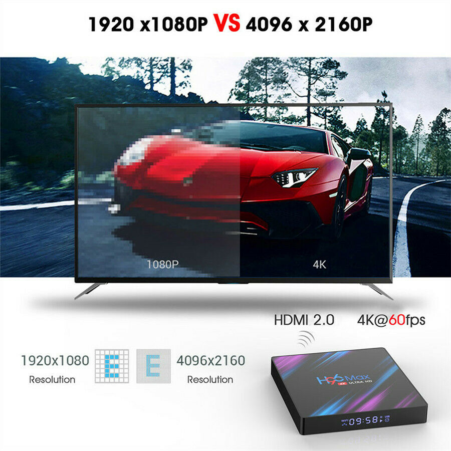 Android 10.0 Smart TV Box Video Decoder Player 4GB+64GB 4K Video Output US PLUG