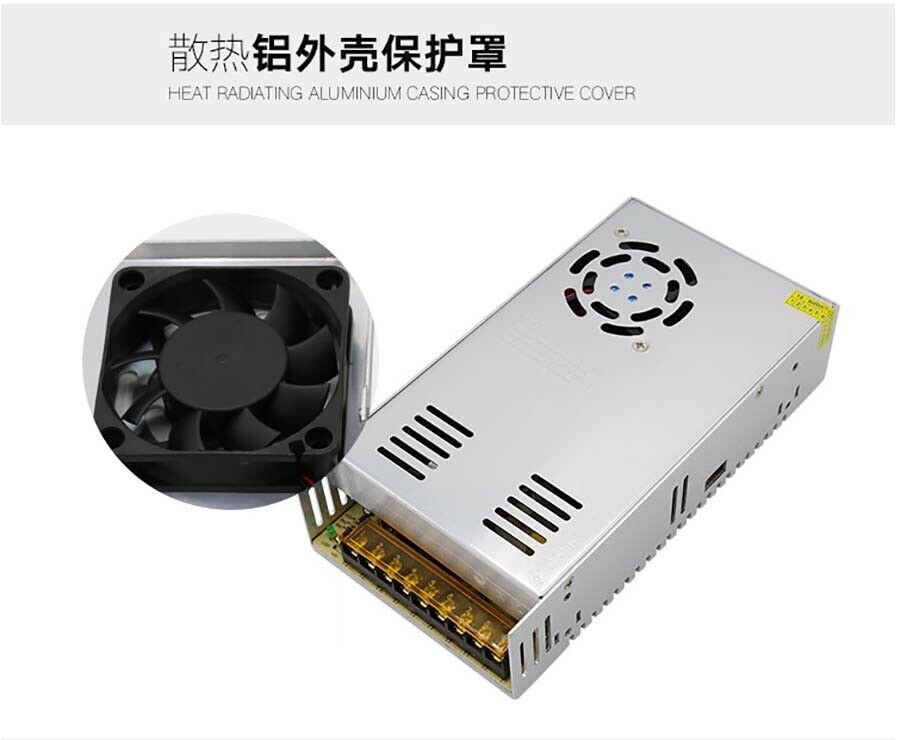 5V 60A 300W Regulated Switching Power Supply Transformer LED PSU DC Built-in Fan