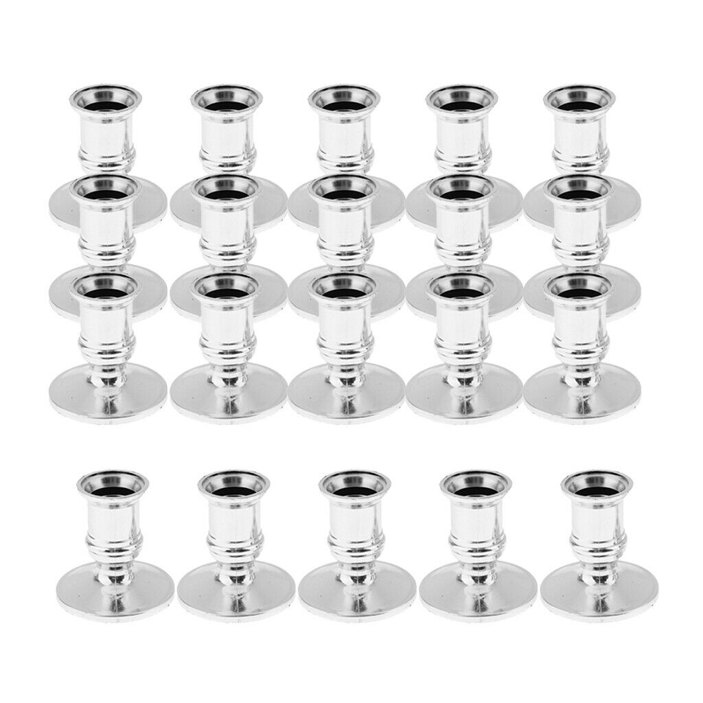 40pcs Candle Base Taper Candle Holder Plastic Candlestick for Ambience