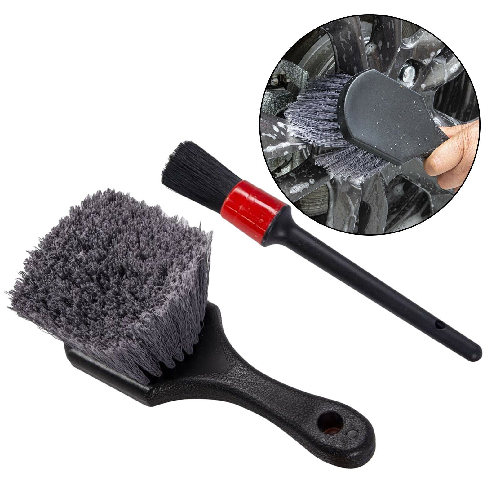 2PCS Car Detailing Brush Kit Vehicle Auto for Air Vents Clean Brush Cleaning