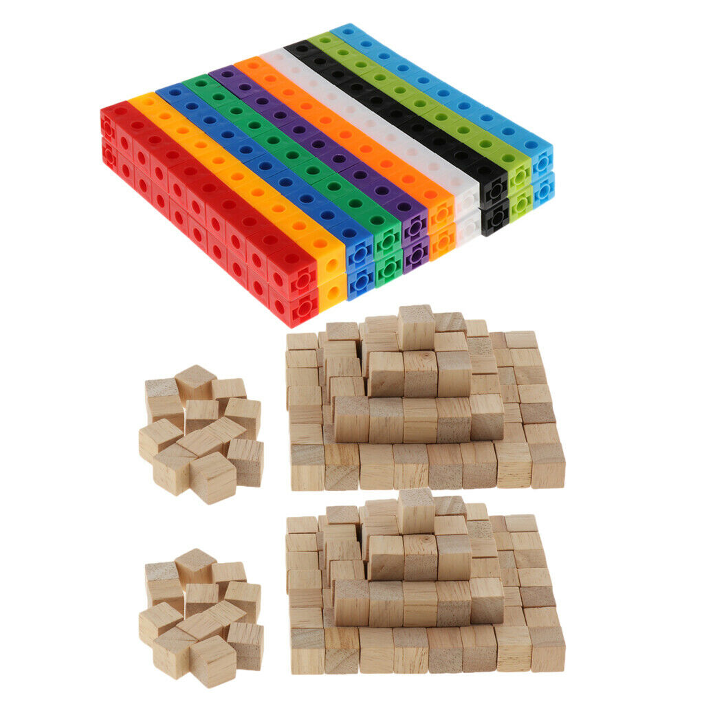 Math Link Cubes Snap Blocks 10-Color + Building Square Cubes Bricks Starter