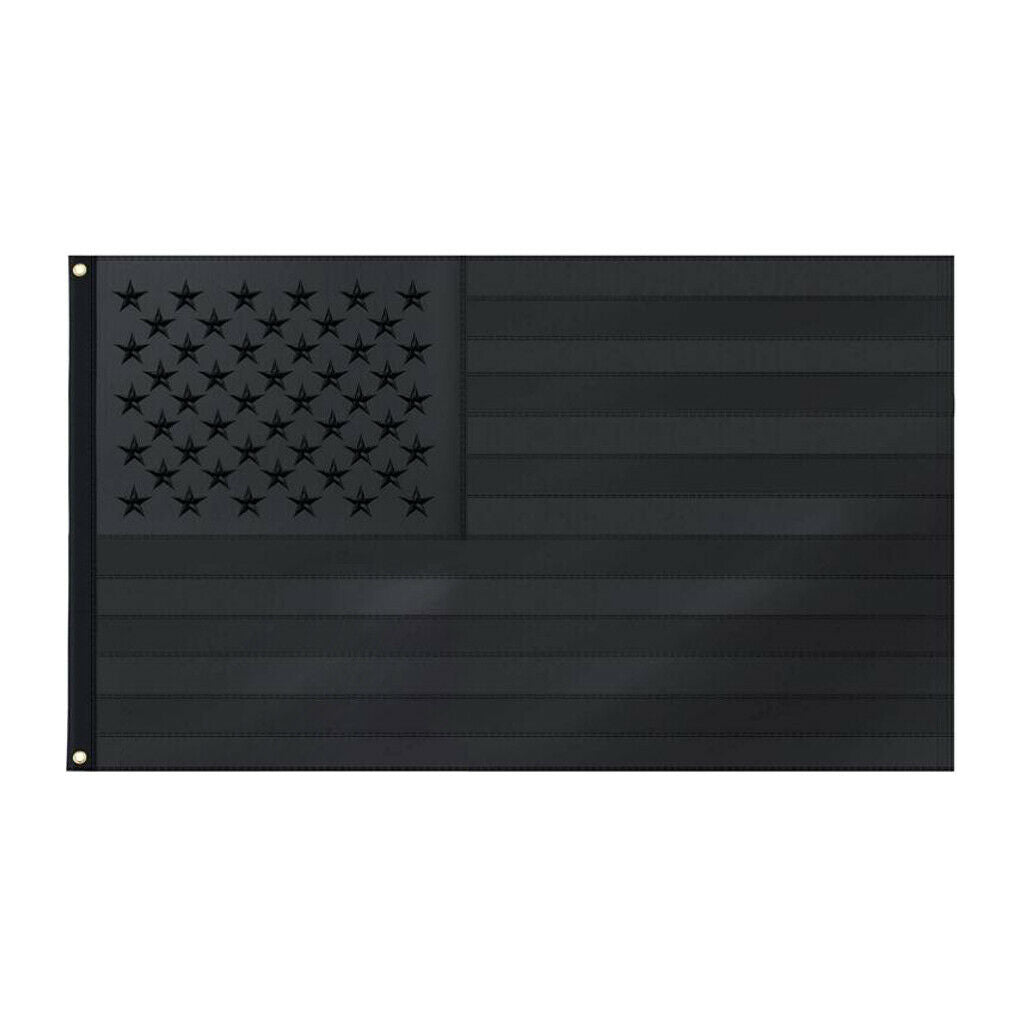1pc Durable All Black American Flag 3x5 ft Embroidered US USA Flags 90x150cm