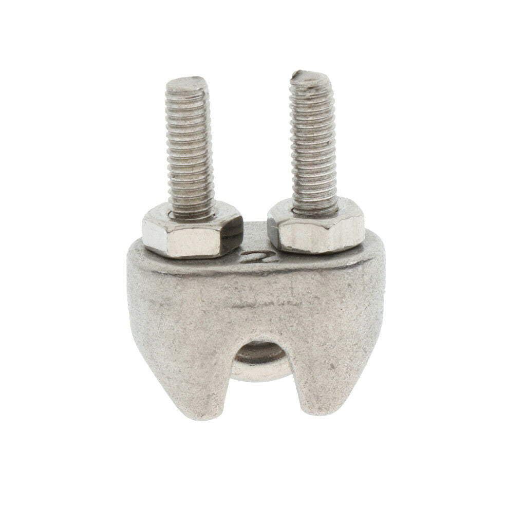 5 Pieces Stainless U-Shape Bolt Saddle Clamps Cable Clips for Wire Rope 2mm