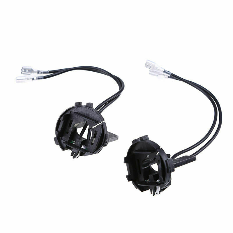 2x LED HID Black H7 Headlight Lamp Bulb Base Holders Adapters For VW Golf 7 MK7