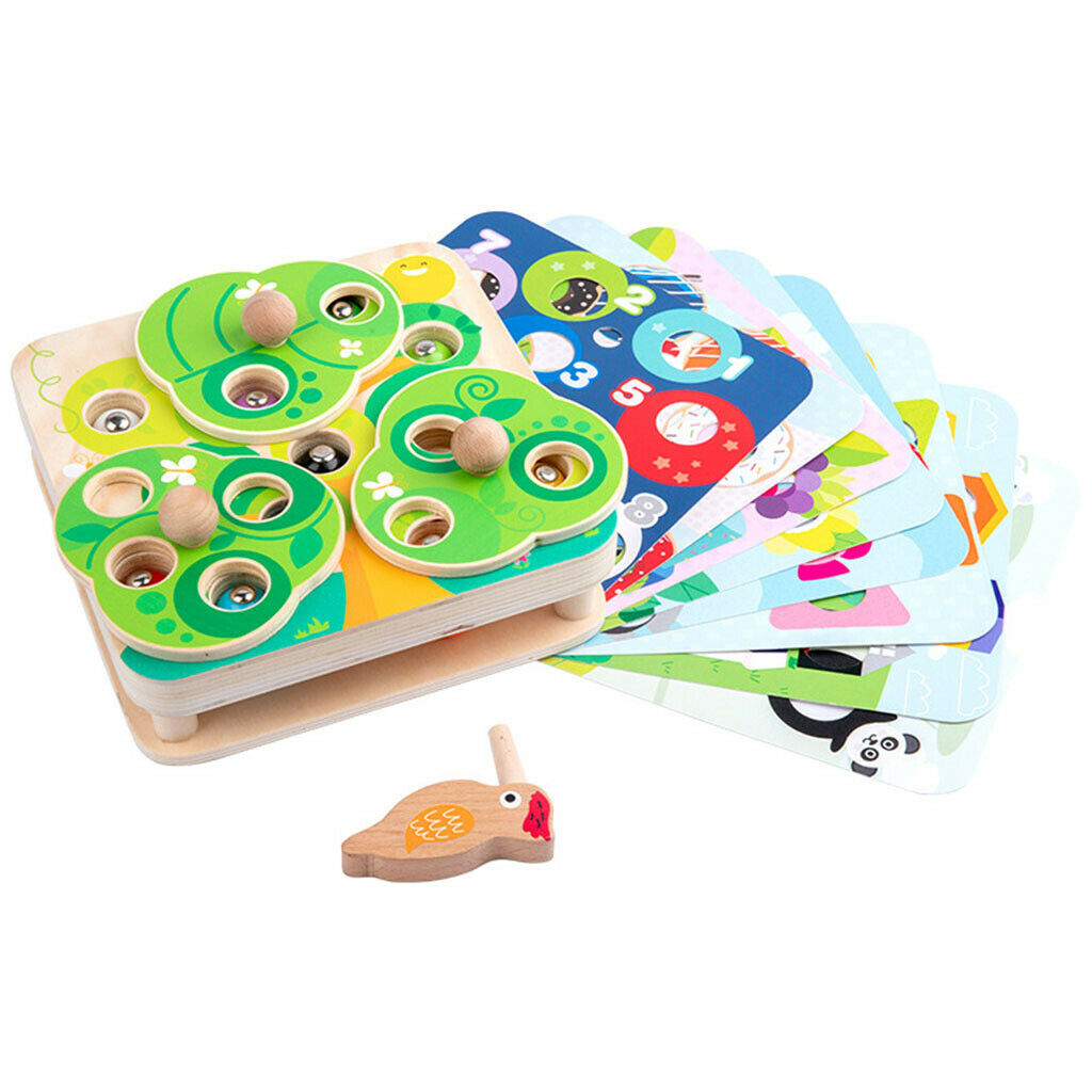 Bird catching worms games Magnetic play set for learning fine motor skills