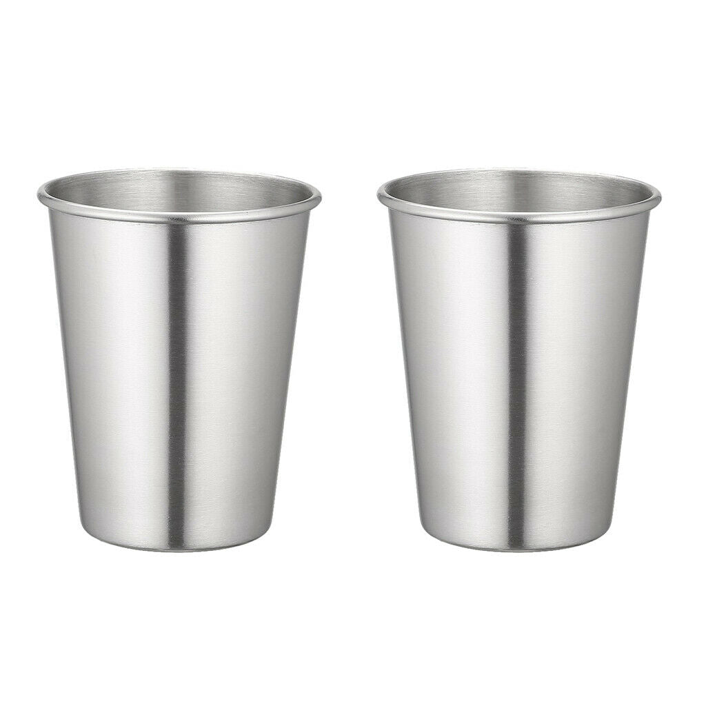 2pcs 320ml Portable Stainless Steel Double Wall Mug Travel Tumbler Tea Cup
