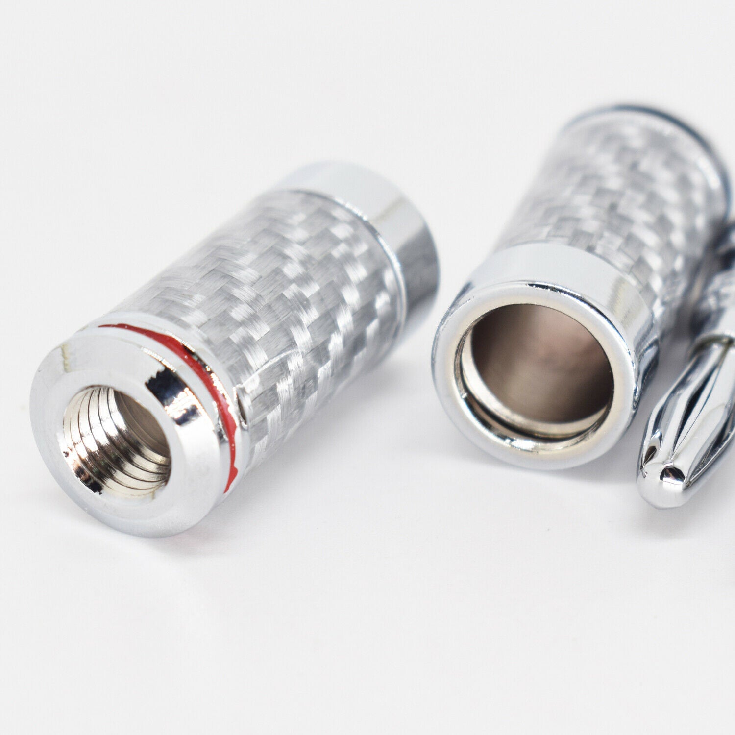 4pair Rhodium 4mm Banana Plug Male Speaker Audio Connector Carbon Fiber Tube