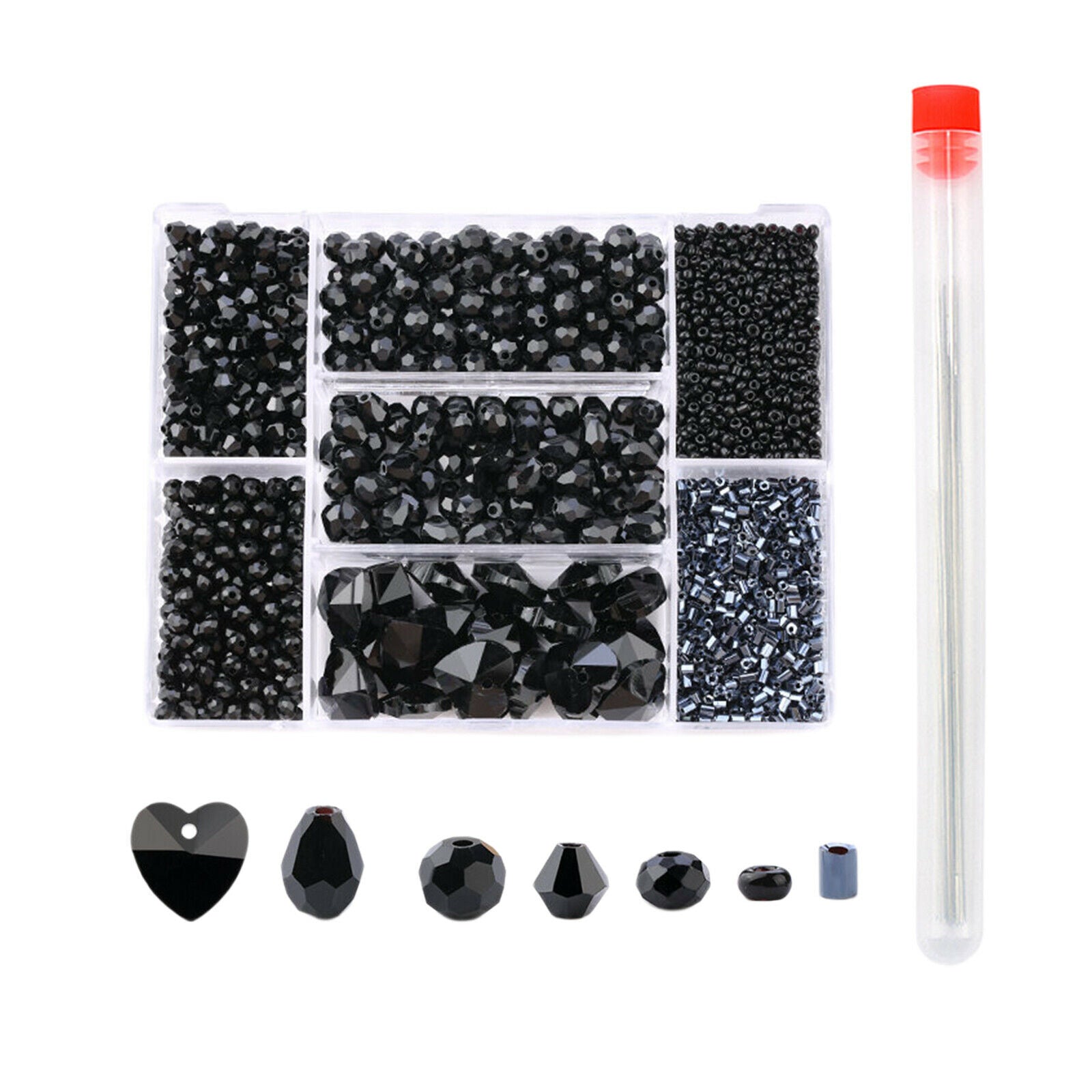 Crystal Spacer Beads Gemstones Jewelry Making Necklace Bracelet Black