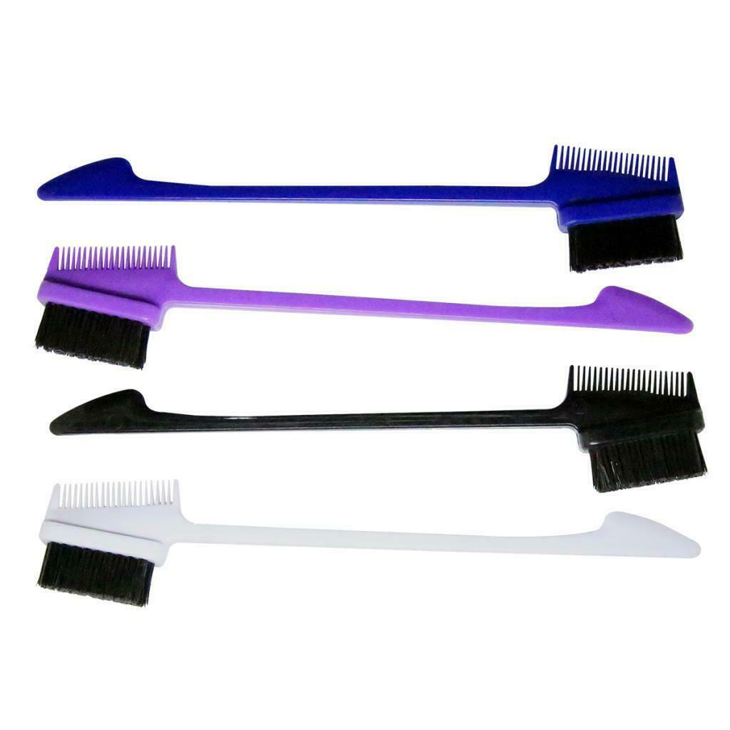4pcs Double Sided Hair Edges Brushes 2 In 1 - Eyebrow Brush and Eyelash Comb for