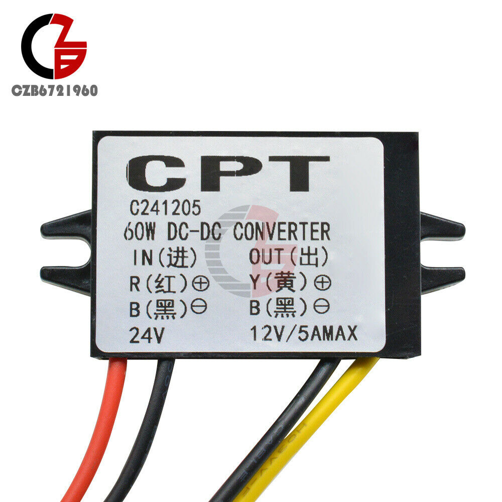 DC 24V to 12V 5A 60W Buck Step-Down Converter Car Power Supply Voltage Regulator