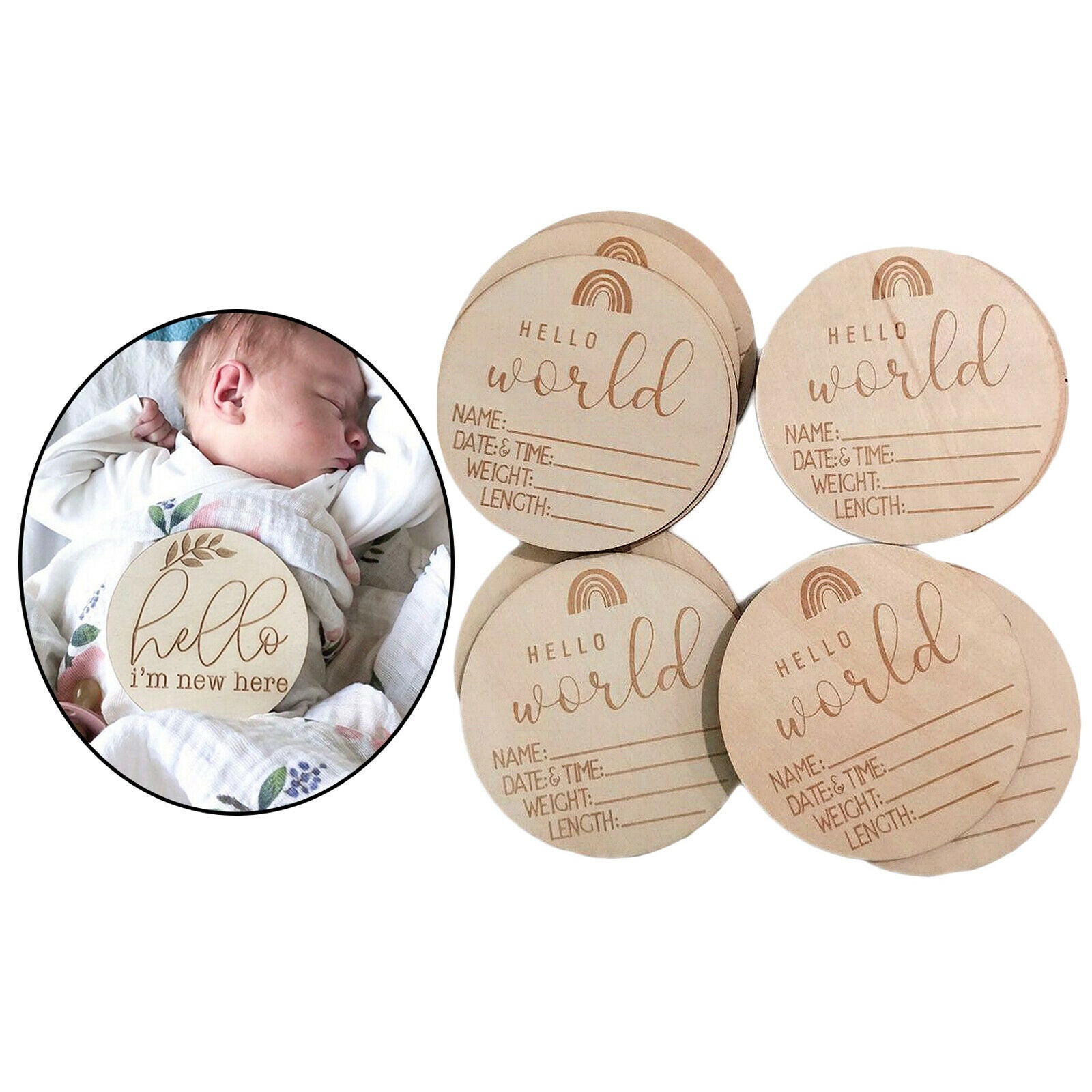 20x Monthly Milestone Cards Rounds Newborn Baby Shower Gift