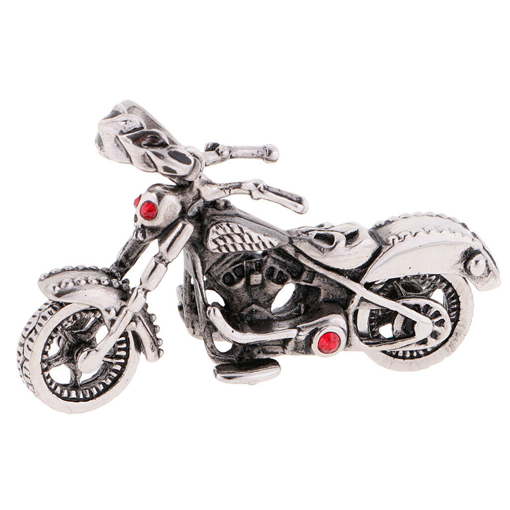 Men's Punk 316L Stainless Steel Motorcycle Gadgets Pendant Necklace Red Eyes